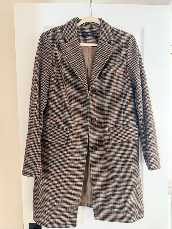 Ralph Lauren Jackets & Blazers - Ralph Lauren Brown Plaid Trench Coat with Rust Windowpane